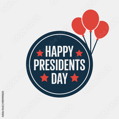 Happy presidents day celebration isolated on white background, Vector, illustration