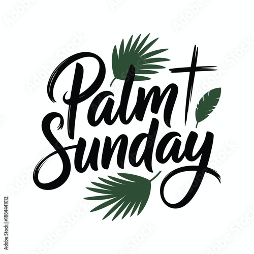 Celebrate palm sunday isolated on white background, Vector, illustration