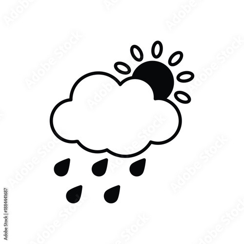 Partly Cloudy icon clean and modern vector illustration