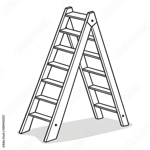 Construction Ladder Isolated - Minimalist Design Element