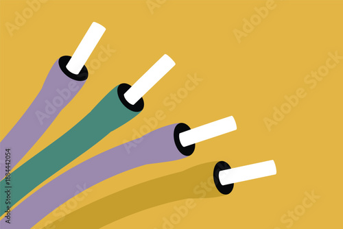 Colorful Fiber Optic Cables for High-Speed Connectivity, telecommunications technology concept
