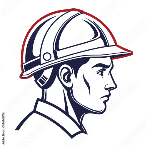 Construction Safety Concept with Helmet Symbol - White Background