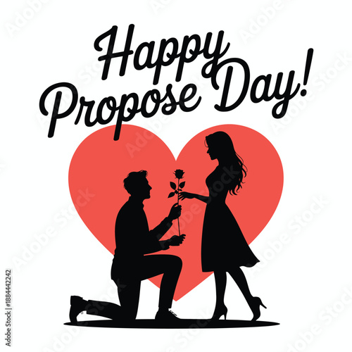 Celebrating love on proposal day isolated on white background, Vector, illustration