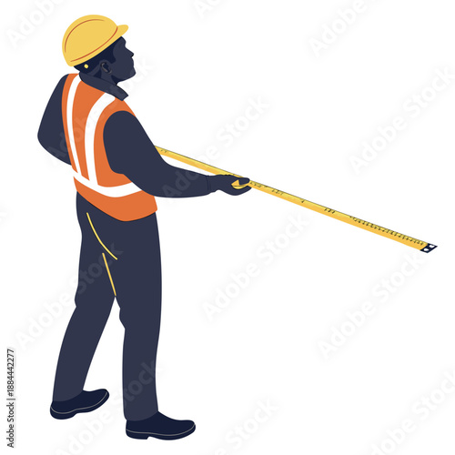 Construction Worker Measuring with Tape - Precision and Accuracy