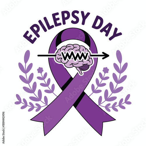Celebrate epilepsy day with awareness isolated on white background, Vector, illustration
