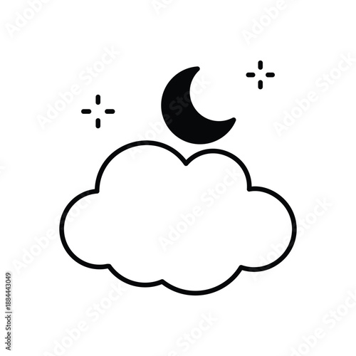 Partly Cloudy icon clean and modern vector illustration