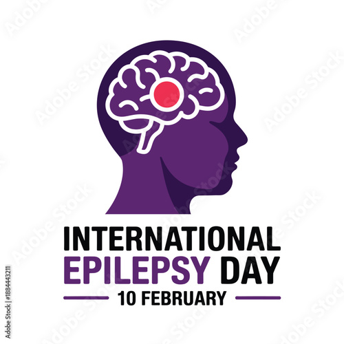 International epilepsy day observed on february 10 isolated on white background, Vector, illustration