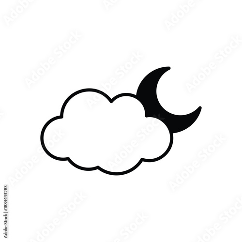 Partly Cloudy icon clean and modern vector illustration