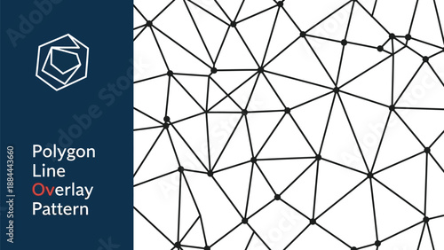 Black outline geometric polygon line overlay seamless pattern background