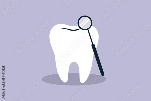 Dental Check-up with Tooth and Mirror, oral health concept