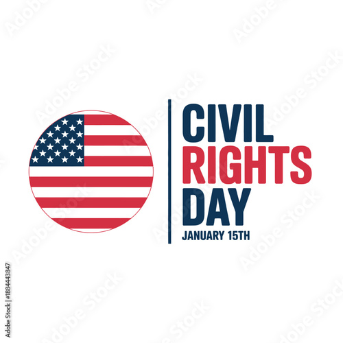 Celebrate civil rights day on january 15th isolated on white background, Vector, illustration