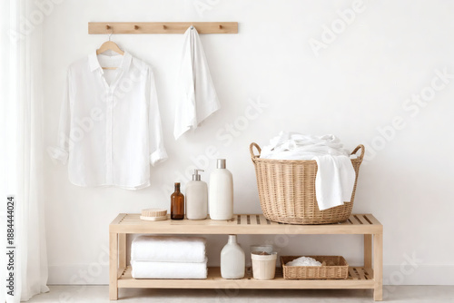Bright Minimal Laundry Room