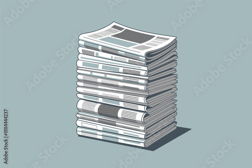 Stack of Newspapers, news media concept