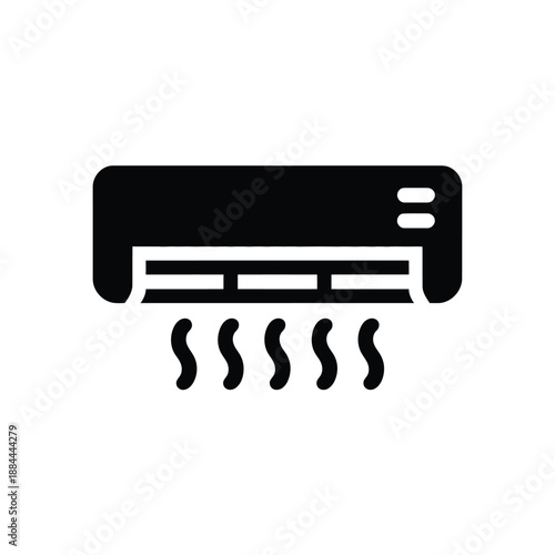 Air conditioner blowing heat isolated on white background, Vector, illustration