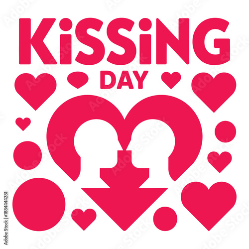 Celebrate kissing day with love isolated on white background, Vector, illustration