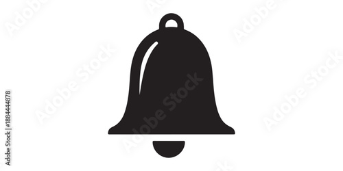 Simple black bell icon isolated on transparent background