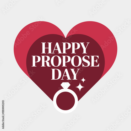 Happy propose day isolated on white background, Vector, illustration