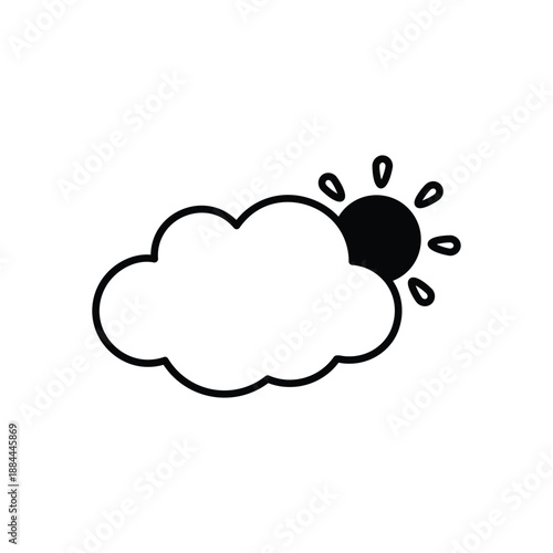 Partly Cloudy icon clean and modern vector illustration