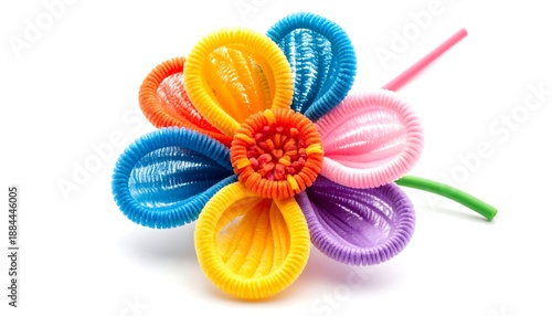 Artistic bloom of colorful condoms arranged into a vibrant flower, creatively representing vital sexual health awareness, safe sex, and responsible protection for a healthy lifestyle