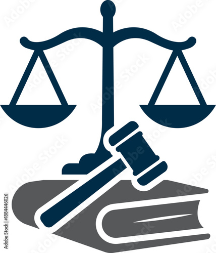 Justice Scale Gavel vector Logo Design Law Legal Icon