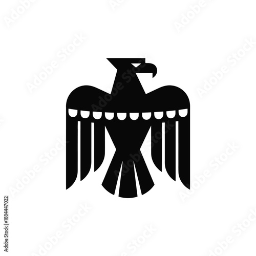 Eagle with crown isolated on white background, Vector, illustration