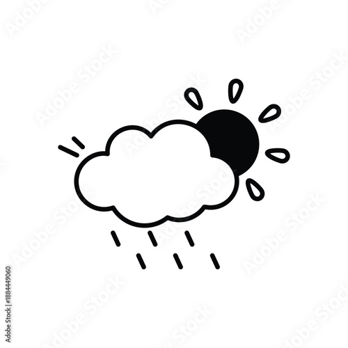 Partly Cloudy icon clean and modern vector illustration