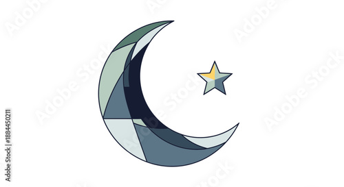 Crescent Moon and Star Symbol.