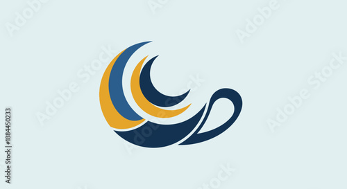 Logo with crescent shapes design.