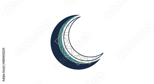 Crescent moon phases illustration symbol.
