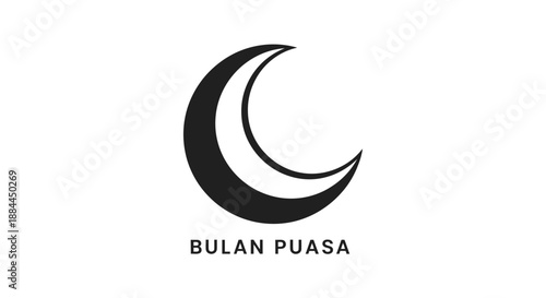 Crescent moon logo design symbol.