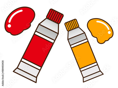 かわいい絵具のアイコンイラスト素材3