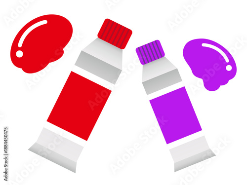 かわいい絵具のアイコンイラスト素材