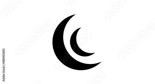 Crescent Moon Symbol Simple Design Element.