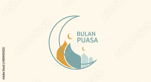 Bulan Puasa Islamic Logo Design Element.