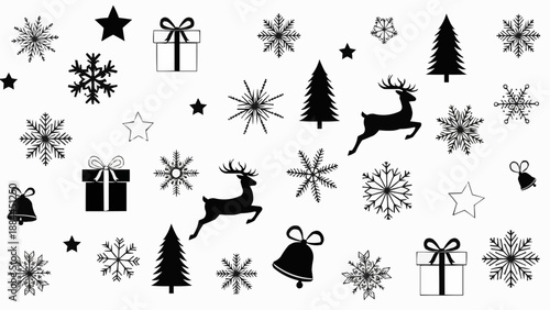 set of vector christmas trees
