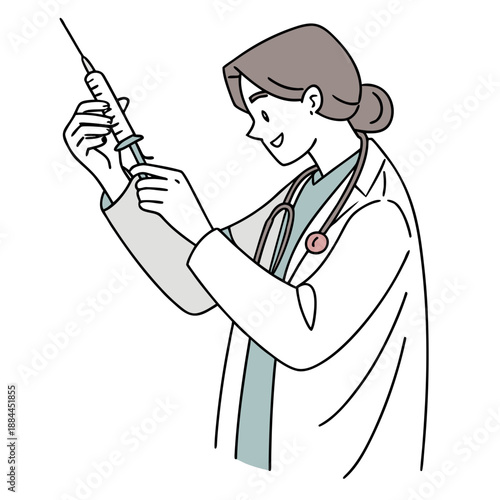 cartoon doctor with syringe