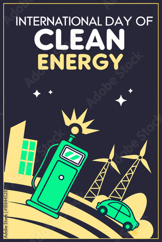 Clean energy day concept art design
