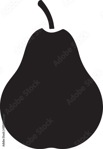 Single Pear Silhouette Illustration Fruit Icon Design Element