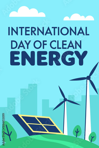 Clean energy day themed graphic illustration