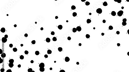 Falling small round leaves silhouette pattern vector