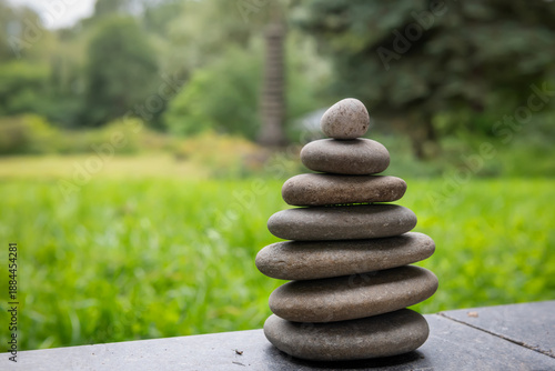 The pyramid of stones as a concept of balance, equanimity, peace, relaxation