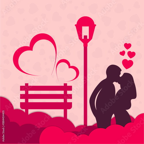 valentine day card with girl