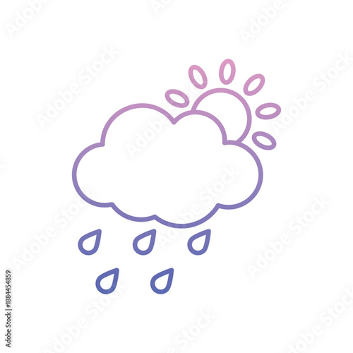 Partly Cloudy icon clean and modern vector illustration