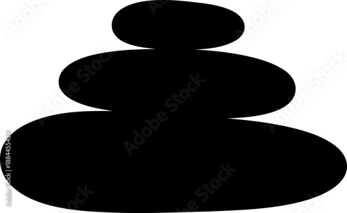 Balanced zen stone stack silhouette vector