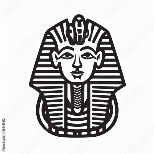 Ancient Egyptian Pharaoh Logo Vector on White Background