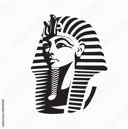 Ancient Egyptian Pharaoh Logo Vector on White Background
