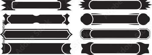 banner ribbon silhouettes set of vector banners for labels and logos