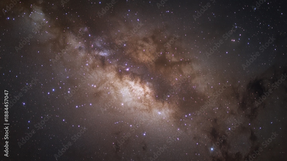 Obraz premium Vast expanse of space, with the Milky Way galaxy prominent