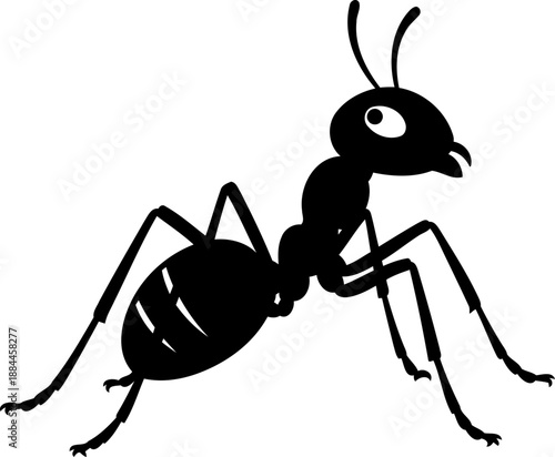 Side view ant silhouette crawling insect vector graphic
