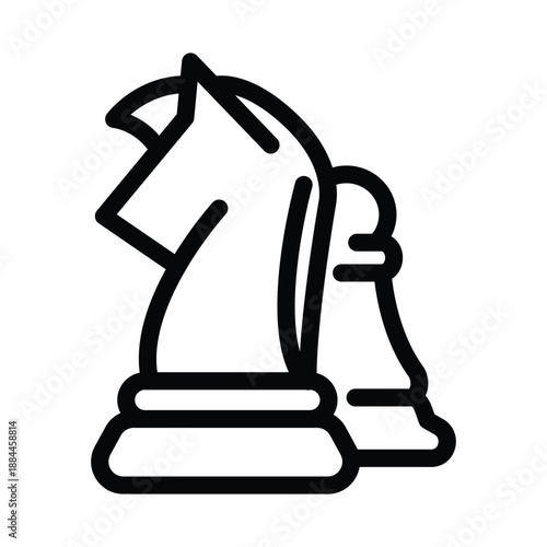 chess knight pawn outline icon vector design good for web or mobile app